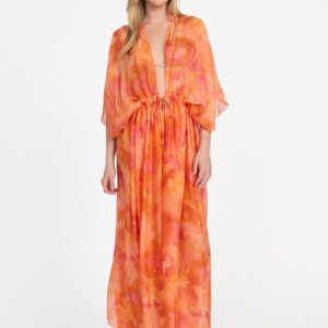 long silk blend kimono