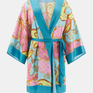 belted satin kimono