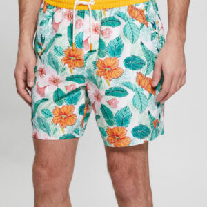 eco printed swim trunks