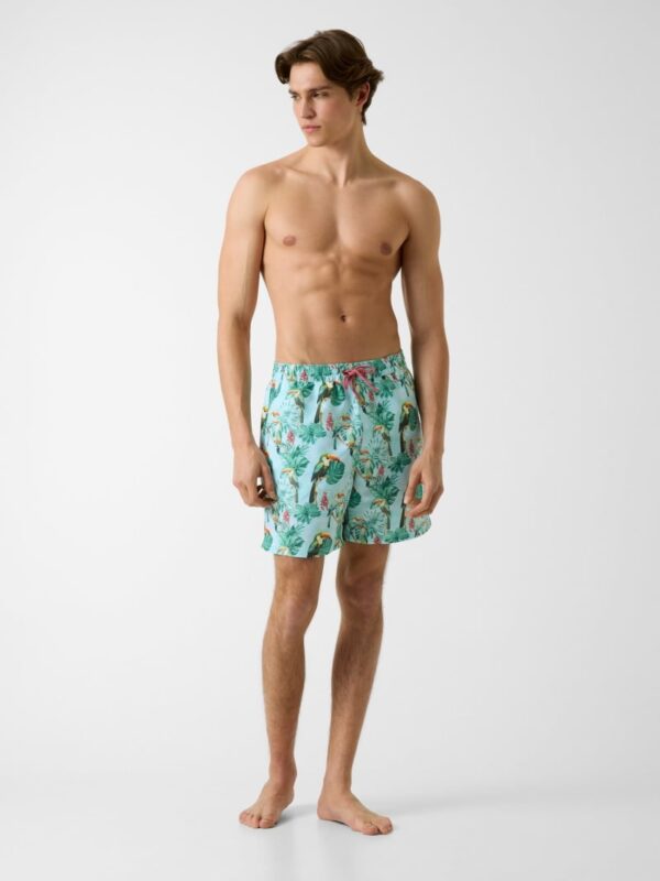 printed swim trunks