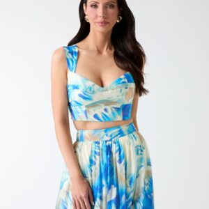 marciano printed bustier top