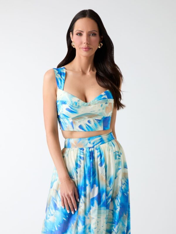 marciano printed bustier top