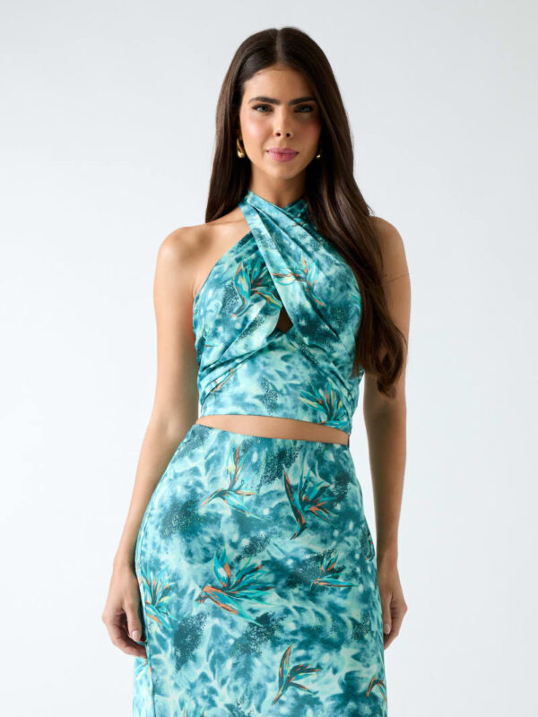 marciano cropped halter top