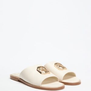 graysie faux leather slide sandals