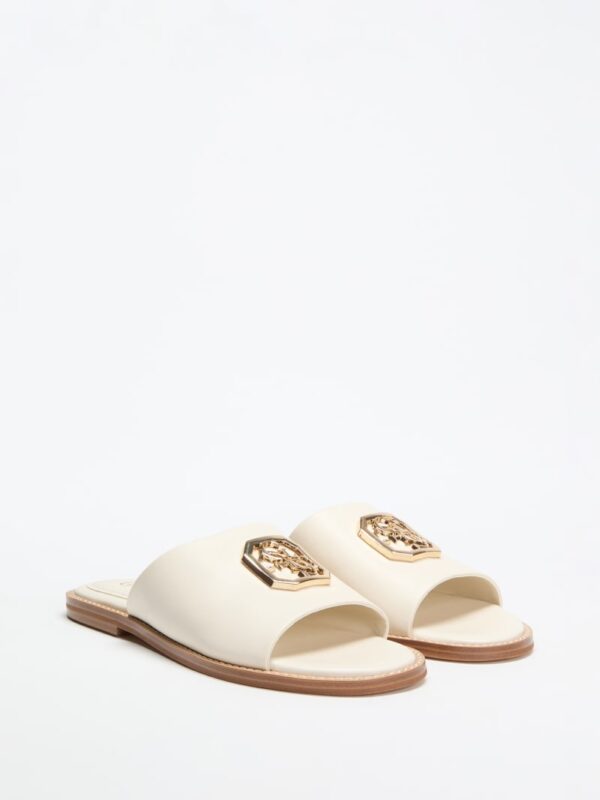 graysie faux leather slide sandals