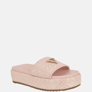 longoh raffia platform slide sandals