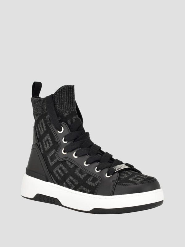 mannen logo knit high top sneakers