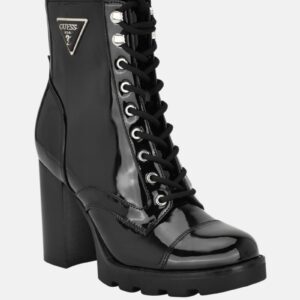 neadyn lace up heeled moto booties