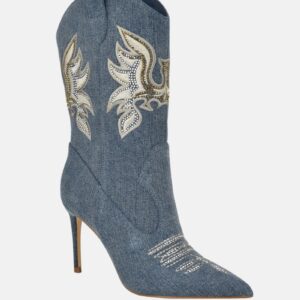 rasima blue denim booties