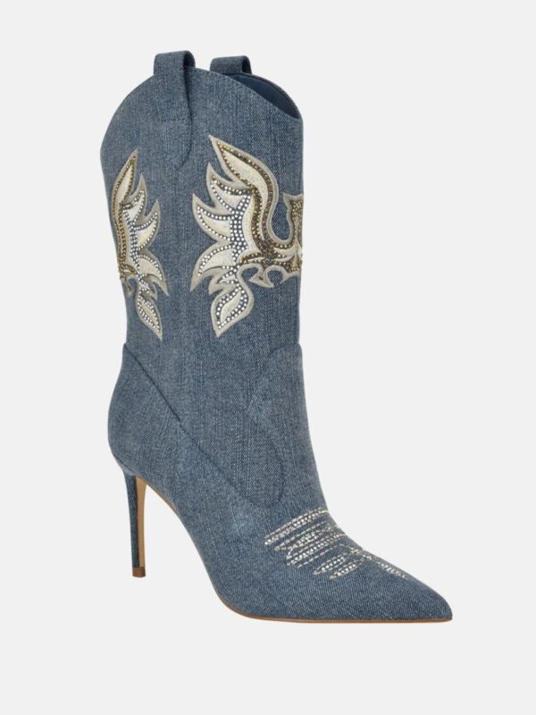 rasima blue denim booties
