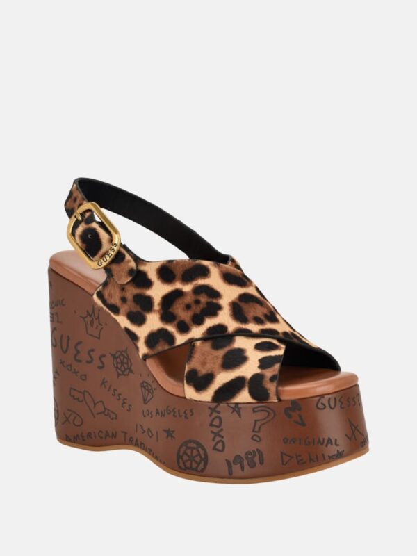 yarisel animal print wedges