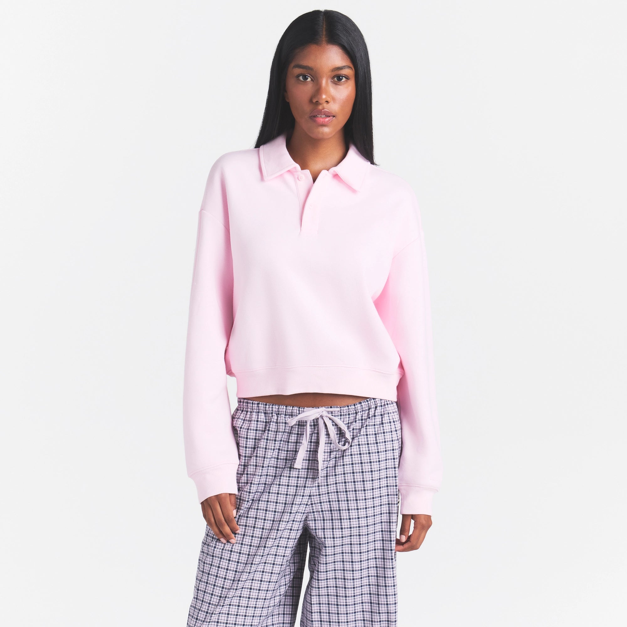 cotton fleece polo sweatshirt cotton fleece polo sweatshirt