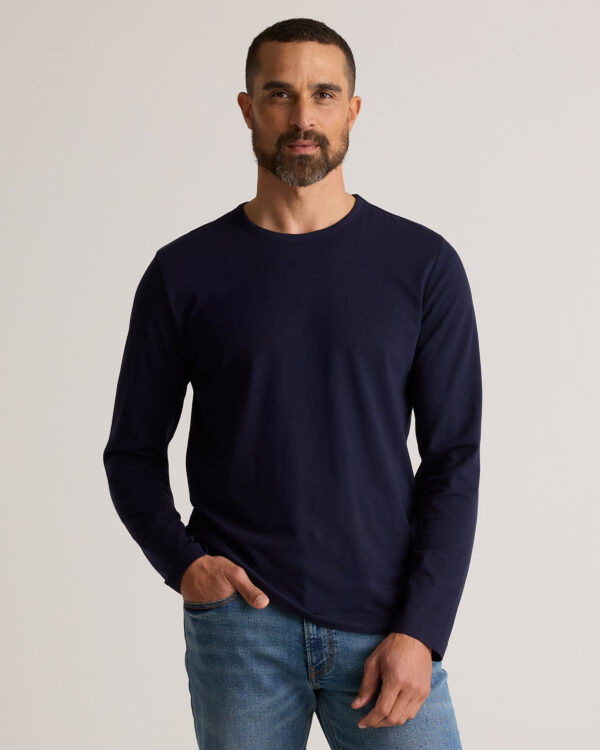 100% pima cotton luxe touch long sleeve tee