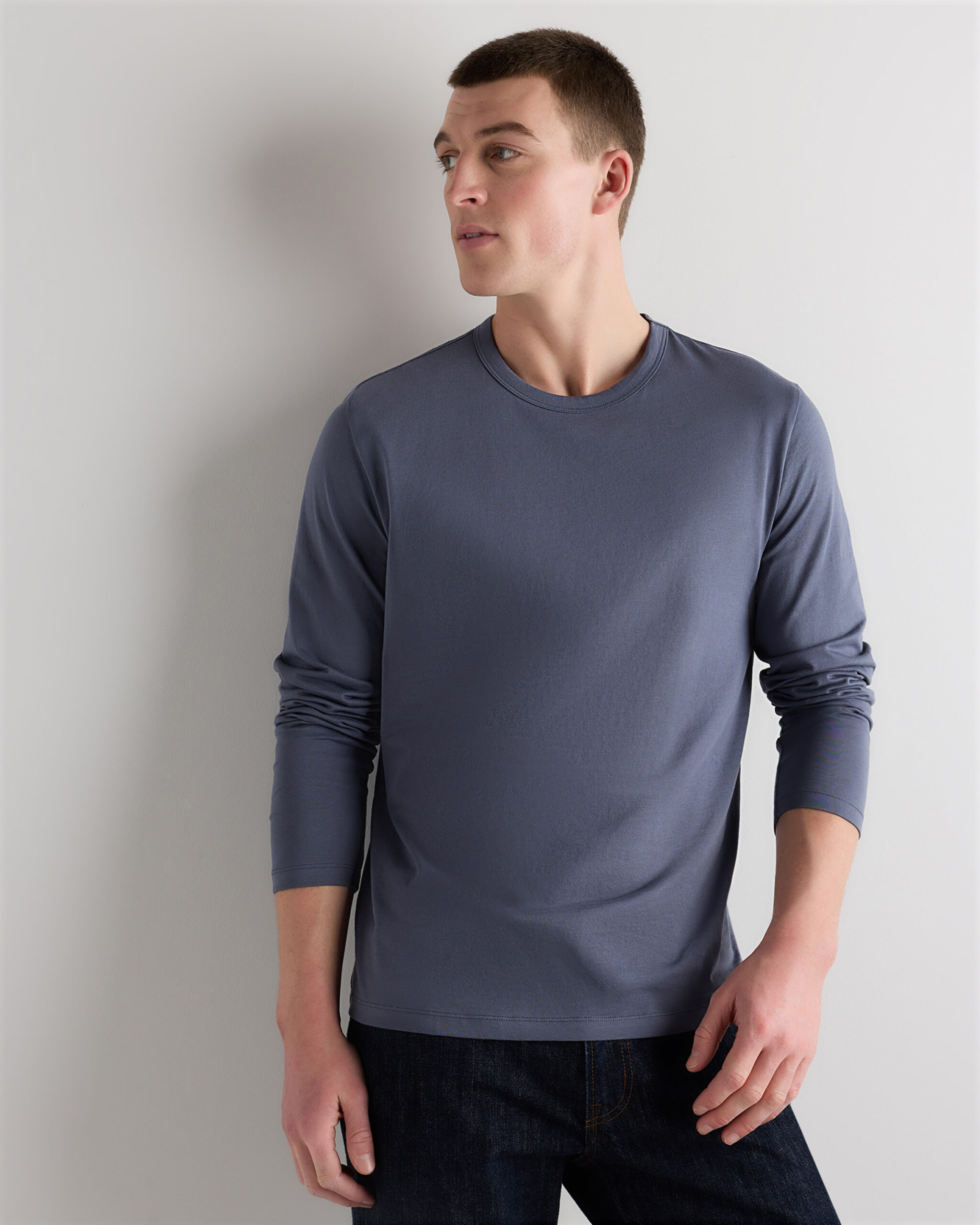 100% pima cotton luxe touch long sleeve tee 100% pima cotton luxe touch long sleeve tee