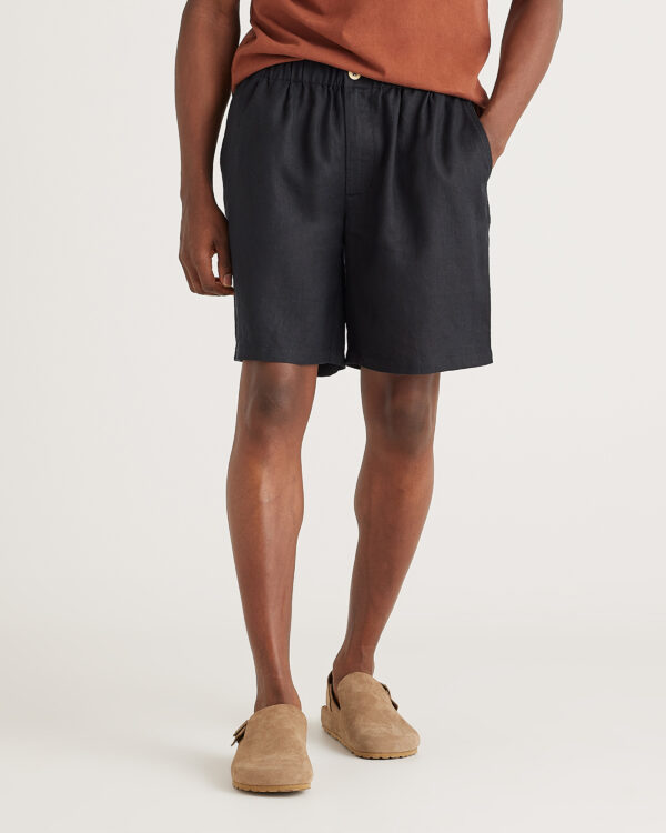100% european linen shorts 8"