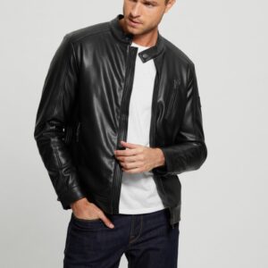 faux leather biker jacket