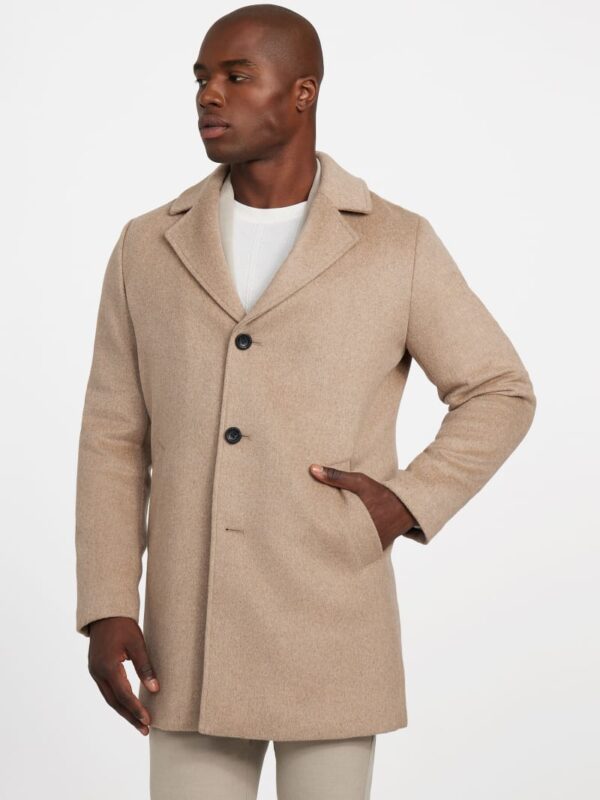 eco wool blend fitted coat