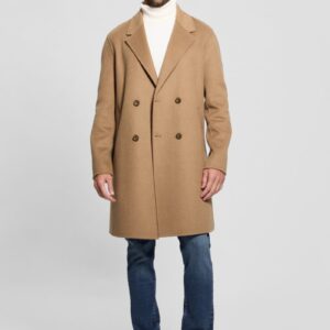 wool blend double breasted coat