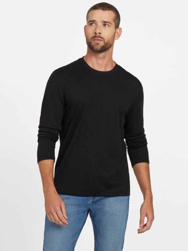 textured knit long sleeve top