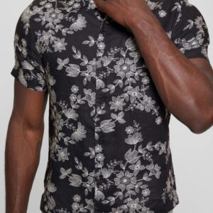 eco linen freehand floral shirt