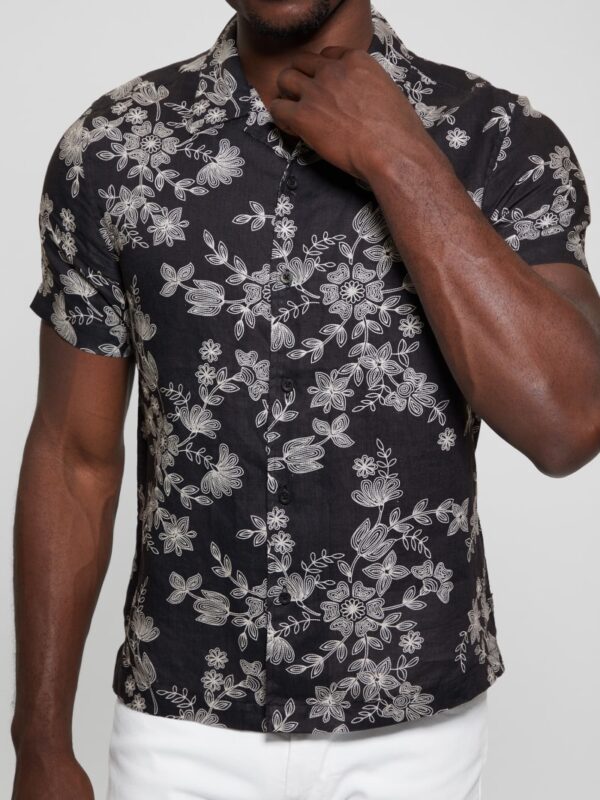 eco linen freehand floral shirt