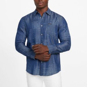 eco printed bandana twill overshirt