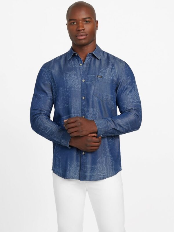 eco printed bandana twill overshirt