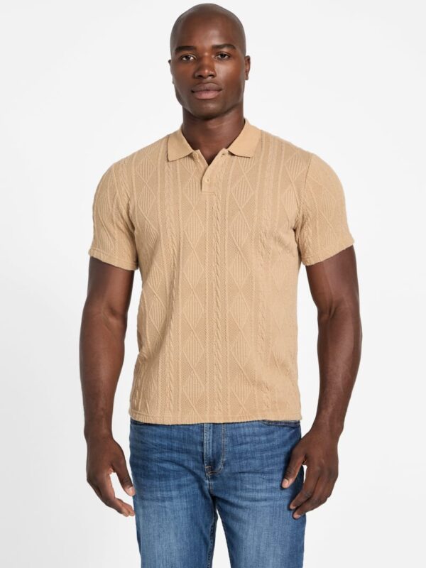 olin textured knit polo