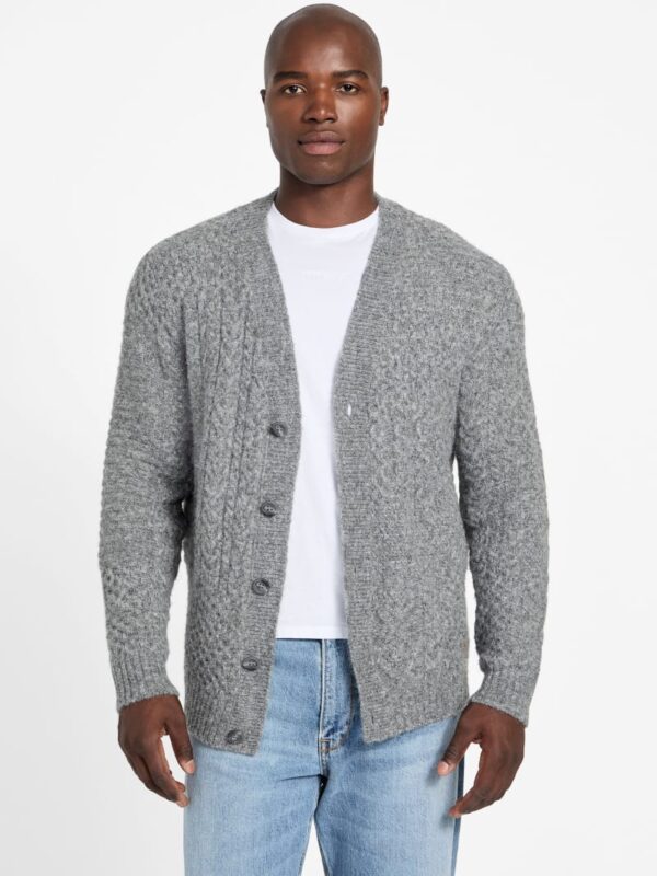 eco jeffry cable stitch cardigan sweater
