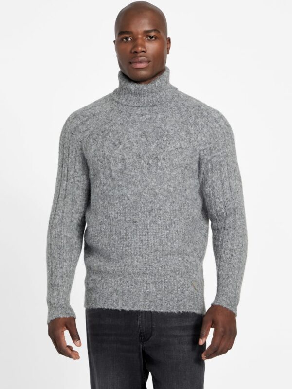 eco jemmy turtleneck mixed stitch sweater
