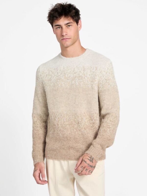 eco trey crewneck marled striped sweater