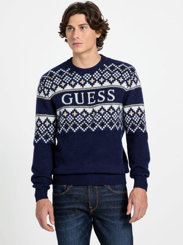 nordic wool blend logo sweater