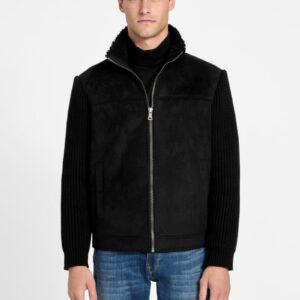 river faux suede knit jacket