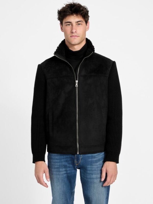 river faux suede knit jacket