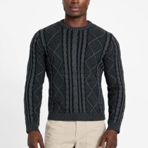 eco adrian crewneck cable knit sweater