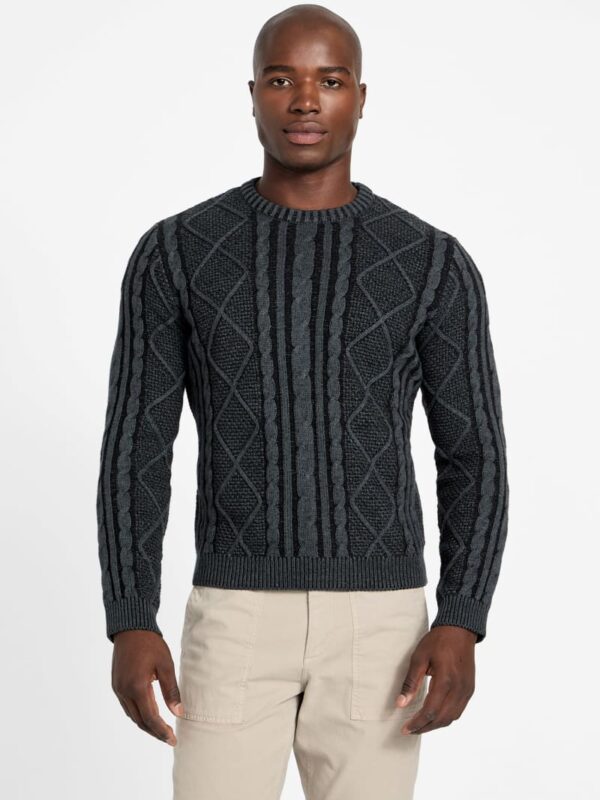 eco adrian crewneck cable knit sweater
