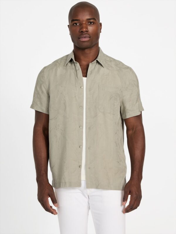 eco jacquard foliage pocket shirt