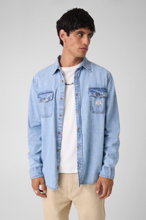 denim long sleeve shirt