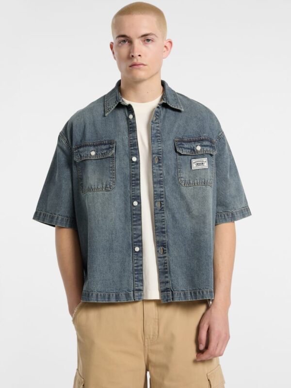 guess originals boxy denim shirt