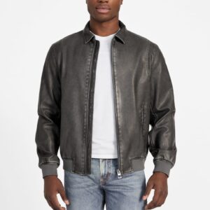 faux leather aviator jacket