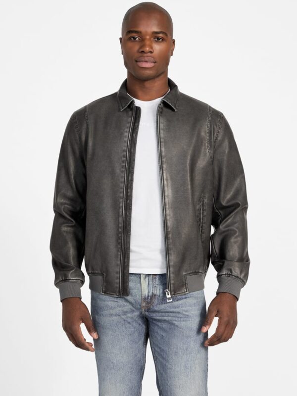 faux leather aviator jacket