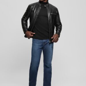 faux leather biker jacket