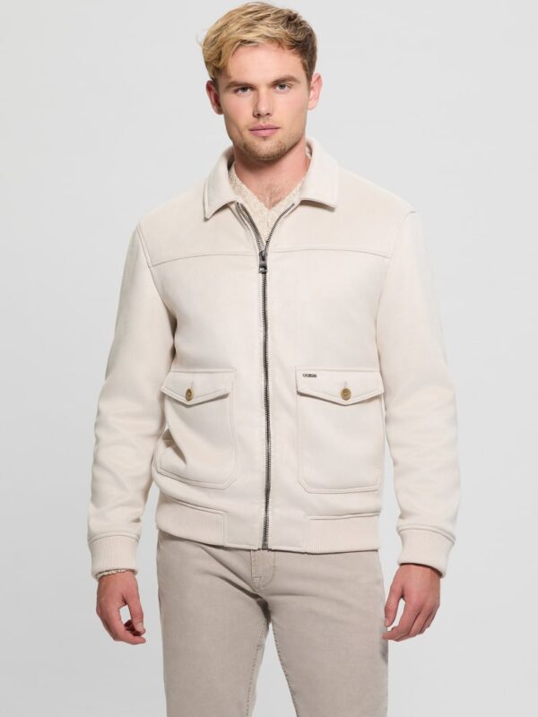 eco faux suede trucker jacket
