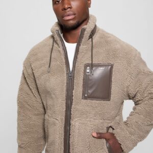 faux sherpa full zip jacket