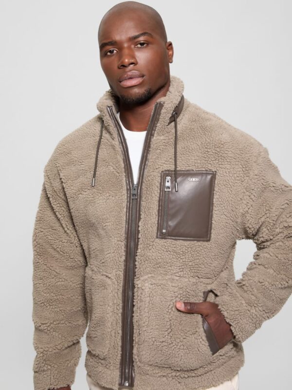 faux sherpa full zip jacket