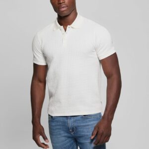 houndstooth jacquard polo shirt