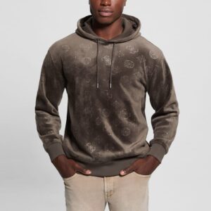 embossed velvet hoodie