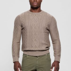 eco noah crewneck celtic cable knit sweater