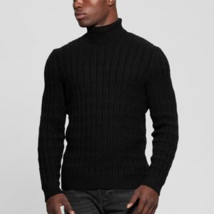 eco ezra turtleneck cable knit sweater