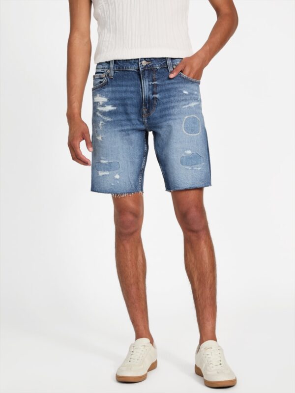eco wyatt distressed denim shorts